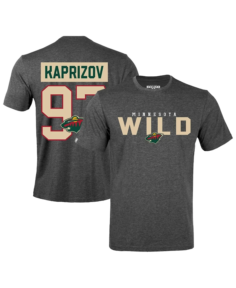 LevelWear Men's Kirill Kaprizov Gray Minnesota Wild Richmond Name & Number T-Shirt