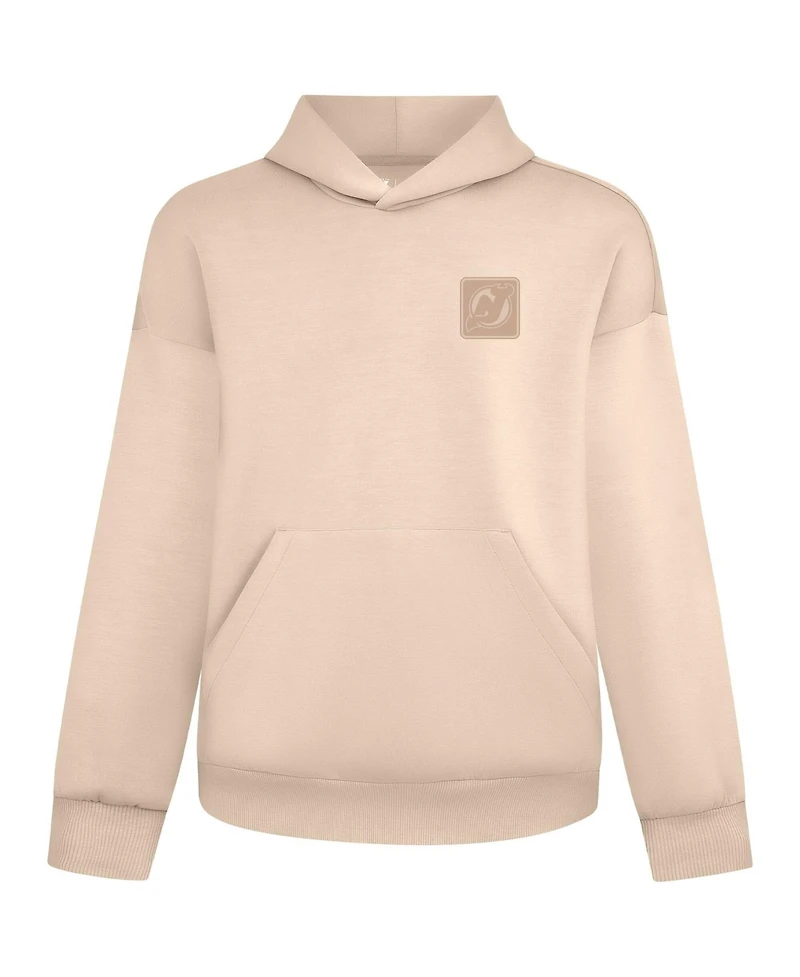 LevelWear Men's and Women's Khaki New Jersey Devils Tri-Blend Luxe Signature Hoodie