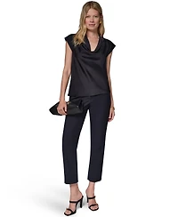 Donna Karan New York Women's Cowl-Neck Cap-Sleeve Top