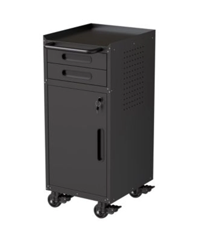 Viyet 34 Slim Rolling Tool Cabinet Space Saving Narrow Storage With Lockable Door 2 Drawers