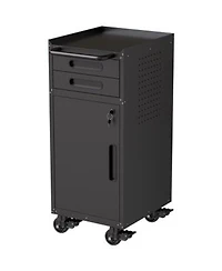 Viyet 34 Slim Rolling Tool Cabinet Space Saving Narrow Storage With Lockable Door 2 Drawers
