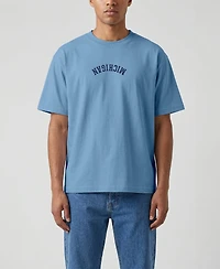 Uscape Apparel Men's Light Blue Michigan Wolverines Upside Down Embroidered Vintage Heavyweight T-Shirt