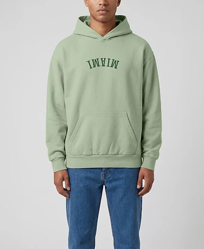 Uscape Apparel Men's Green Miami Hurricanes Upside Down Embroidered Vintage Heavyweight Hoodie