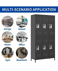 Viyet 72"H 6-Door Metal Storage Locker - Secure Multi-Tier Employee and Gym Cabinet