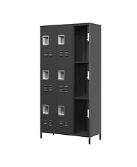 Viyet 72"H 9-Door Metal Locker Cabinet - Secure Multi-Compartment Storage