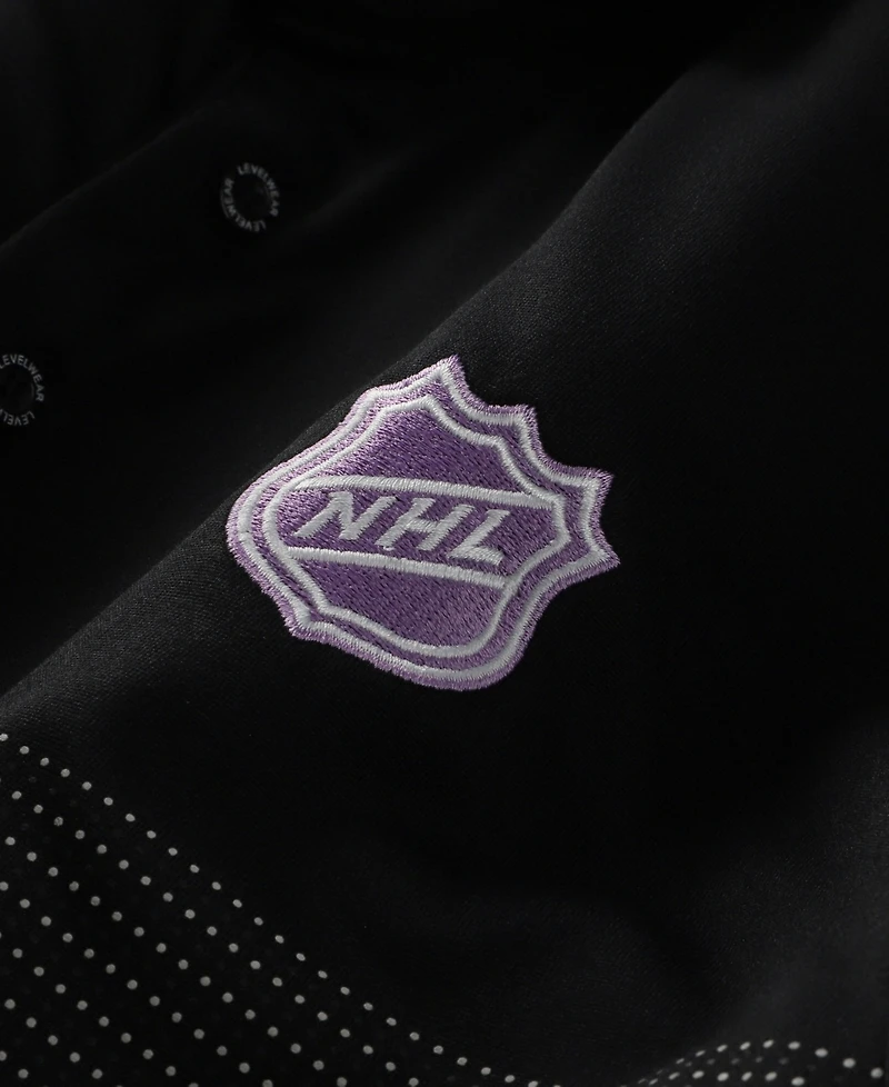 LevelWear Men's Black Nhl Hockey Fights Cancer Draft Day Mason Polo Shirt