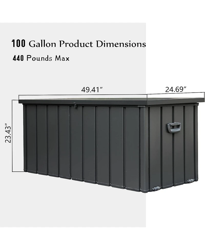 Viyet 100-Gallon Waterproof Outdoor Deck Box
