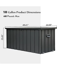 Viyet 100-Gallon Waterproof Outdoor Deck Box