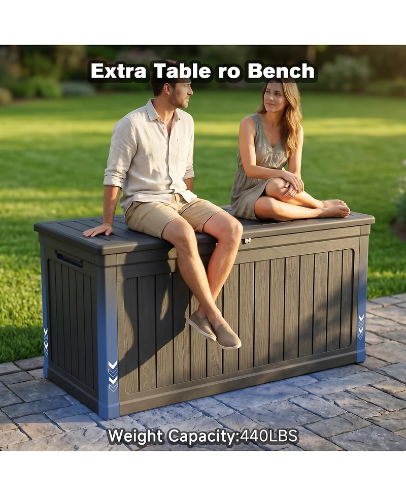 Viyet 260-Gallon Xxl Outdoor Deck Box