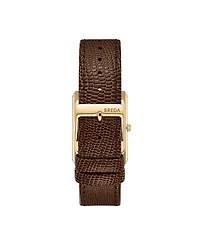 Breda Men's Quartz Virgil Gold and Brown Leather Band Watch 26mm
