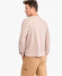 Sun + Stone Men's Long-Sleeve Camp Smokey Cotton T-Shirt, Macy's Exclusive