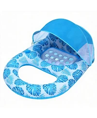 Aofar Pool Lounge Float UPF50 Plus Inflatable Lounger Cup Holder Footrest