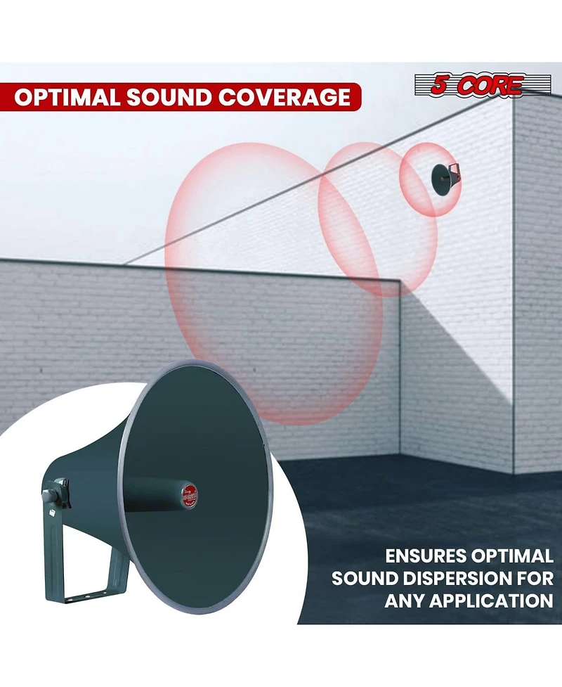 5 core Pa Horn Speaker Set 2" Compression Driver 600W 16 Ohm Weatherproof Aluminum Body 18 Tpi Thread
