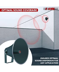 5 core Pa Horn Speaker Set 2" Compression Driver 600W 16 Ohm Weatherproof Aluminum Body 18 Tpi Thread