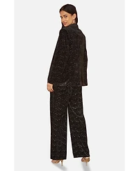 Yumi Women's Velvet Sparkle Oversize Blazer