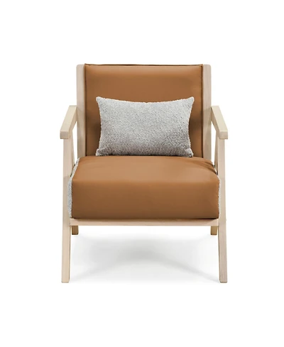 Slickblue Modern Accent Chair with Rubberwood Frame and Upholstery