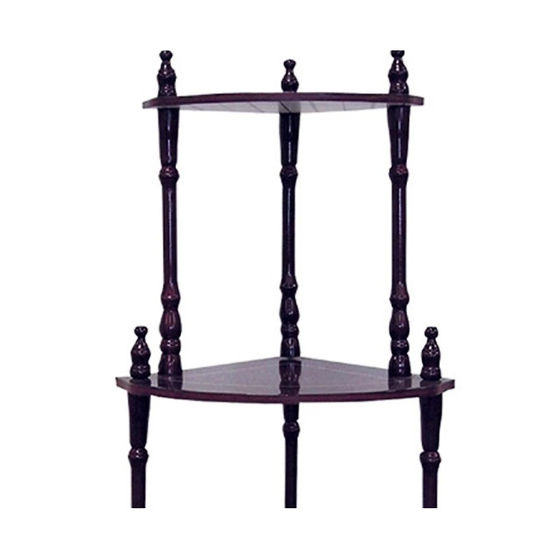 HomeRoots Wood Four Tier Corner Bookcase