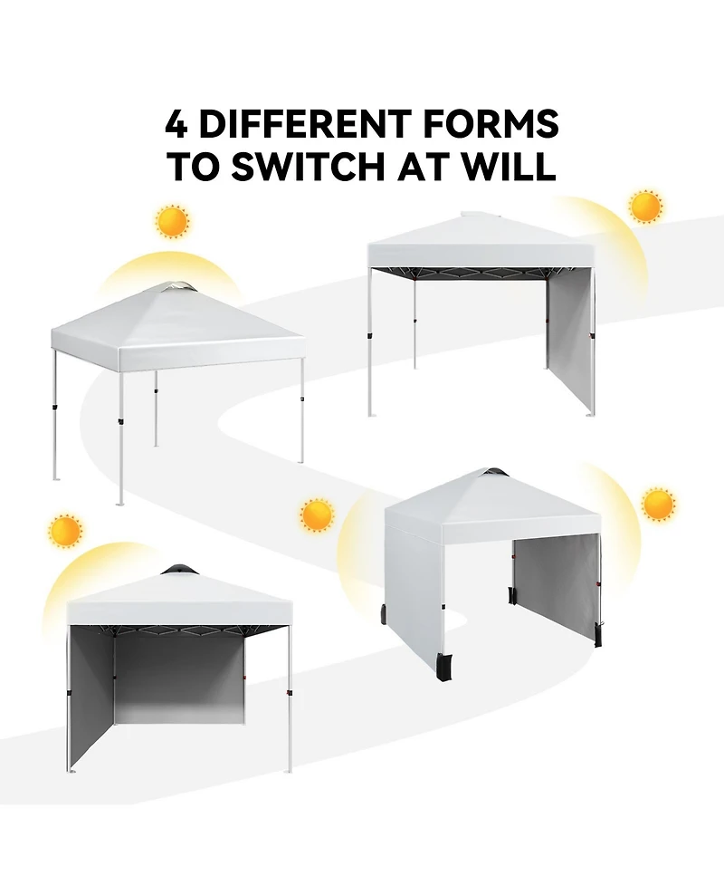 Homfan Pop-Up Canopy Tent, Fabric Gazebo with Double-Sided Walls
