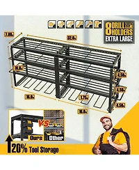 Xdovet Power Tool Organizer Wall Mount Drill Holder Shelves