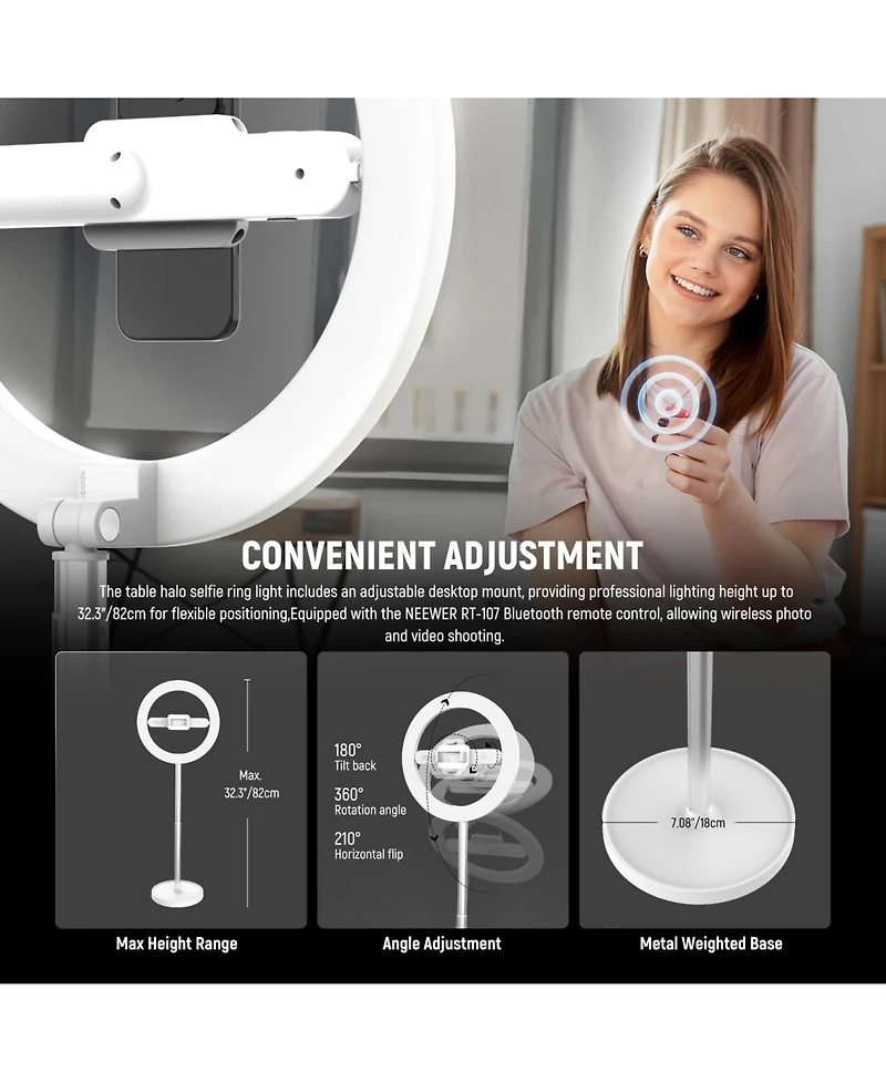 Neewer CRI85 Ring Light with 7W, 3000mAh, CRI85 for select iPhone models