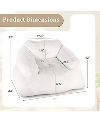 Slickblue Plush Bean Bag Chair with Ultra-Soft Velvet Cover for Lounging