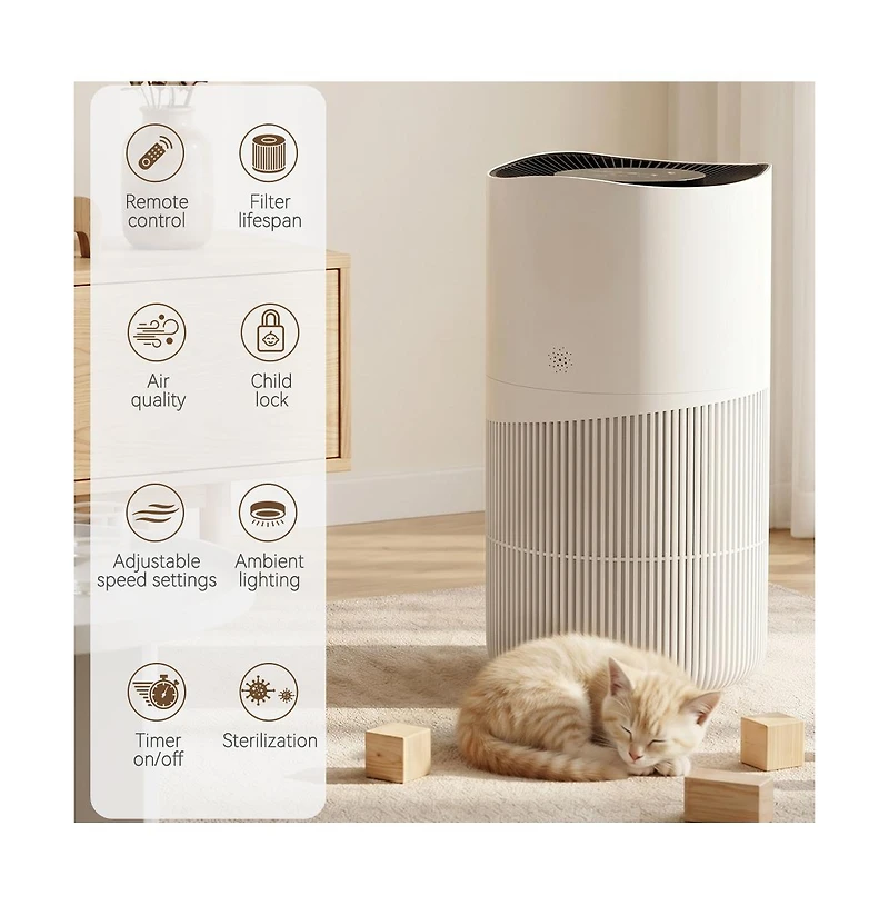 Topteng Air Purifier for 1830 sq ft – 237 Cfm Cadr, Hepa H13, PM2.5 Sensor & App Control