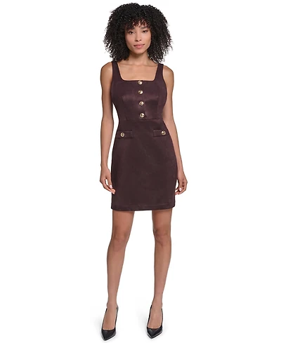 Karl Lagerfeld Paris Women's Faux Suede Sheath Dress