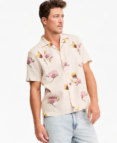 Sun + Stone Men's Short-Sleeve Scape Pressed Floral Camp Shirt, Macy's Exclusive