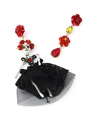 Betsey Johnson Faux-Stone Sugar Skull Bride Drop Earrings