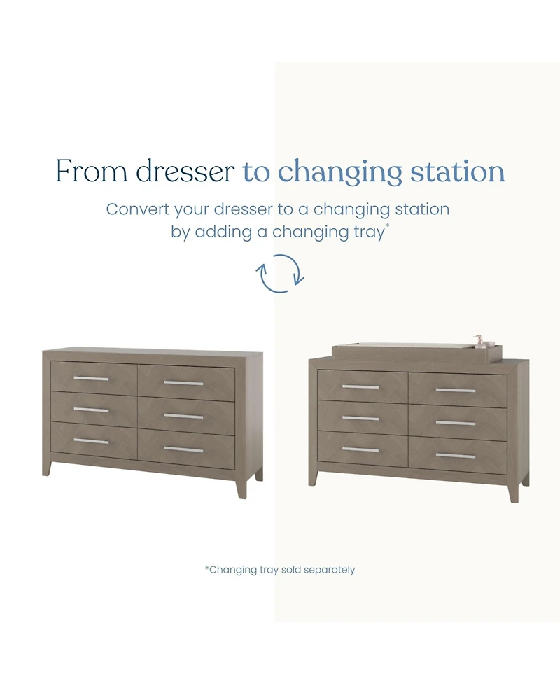 Child Craft Kieran Drawer Double Dresser, Crescent