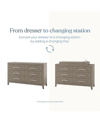 Child Craft Kieran Drawer Double Dresser, Crescent