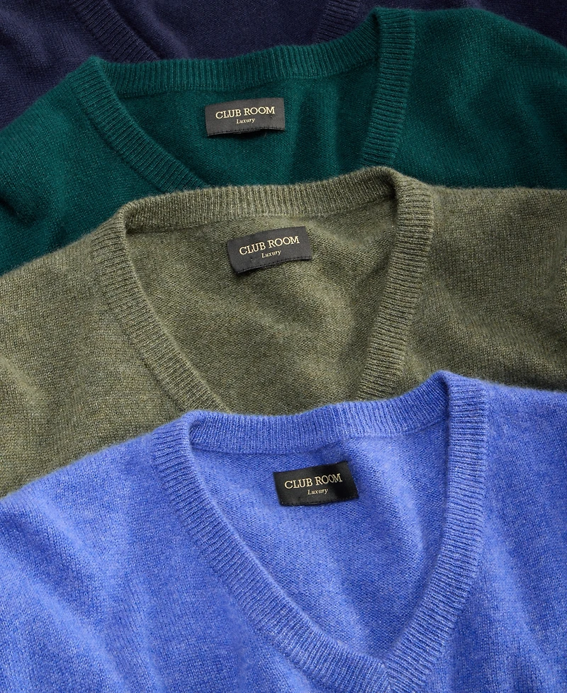 Club Room Men's 100% Cashmere V-Neck Sweater, Macy's Exclusive