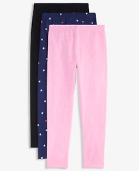 Epic Threads Girls' Xs-xl Solid and Heart-Print Leggings, 3-Pack, Macy's Exclusive