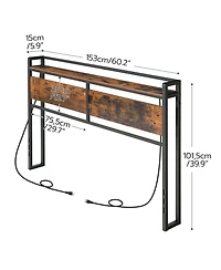 Slickblue Queen Size Headboard with 2 Power Outlets, 4 Usb Ports and Adjustable Height