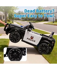 homfan 38.6 x 19.9 11.4 Inch Kids Police Ride On Car Electric Battery Powered Toy Vehicle 3 mph with Remote for Outdoor Play