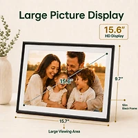 Elime 15.6" WiFi Digital Picture Frame with Frameo App - 32GB Smart Photo Display