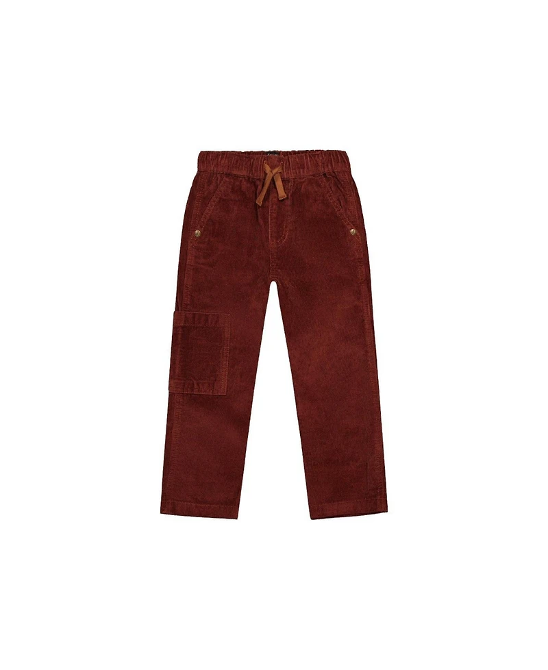 Deux par Deux Little and Big Boy (6- 12) Stretch Corduroy Pants with Cargo Pocket