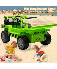 homfan 12V Electric Ride-On Dump Truck with Remote Control, Built-in Usb/MP3 Music Player, Toy Car for Toddlers Ages 1-8