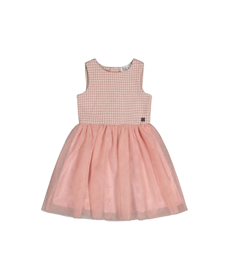 Deux par Deux Toddler Girl (2T-5T) Bi-Material Sleeveless Dress Houndstooth