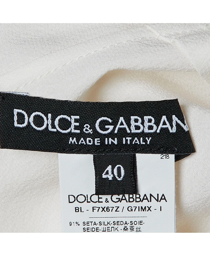 Pre-Owned Dolce & Gabbana Women's Pre-Owned Dolce and Gabbana Dragonfly Embellished Silk Crepe Blouse