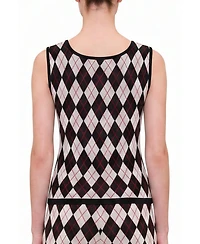 Pcfg Women's Daydreamers Argyle Sleeveless Knit Top