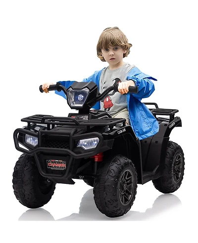homfan 33.1 x 20.9 12.0 Inch Kids Electric Ride On Atv, 12V Battery Powered Quad with 3 Mph Speed, 4-Wheeler for Outdoor Adventure Play