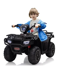 homfan 33.1 x 20.9 12.0 Inch Kids Electric Ride On Atv, 12V Battery Powered Quad with 3 Mph Speed, 4-Wheeler for Outdoor Adventure Play