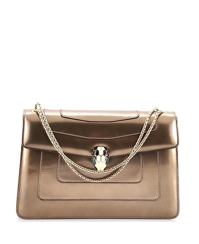 Pre-Owned Bvlgari Medium Serpenti Forever Shoulder Bag Metallic Leather