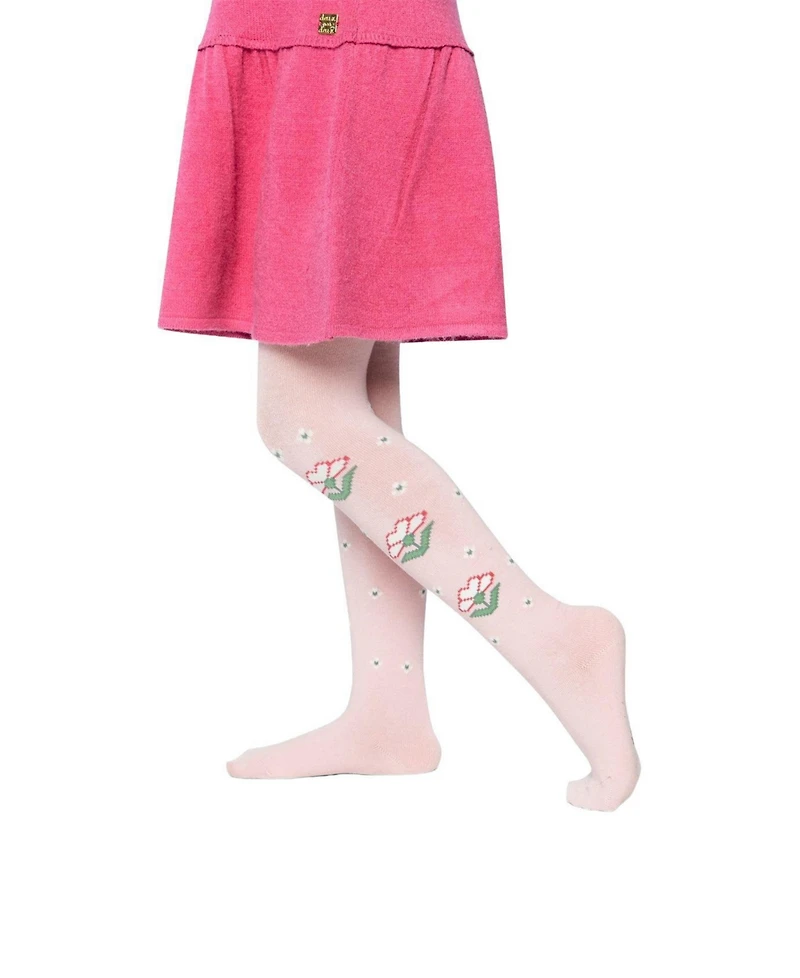 Deux par Deux Toddler Girl ( size 3,4 ) Knit Tights Pale Dusty