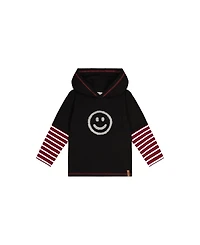 Deux par Toddler Boy 2T-5T Fake Double Sleeve Hooded Shirt