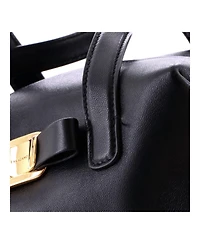 Pre-Owned Salvatore Ferragamo Mini Vara Plate Convertible Bowling Bag Leather