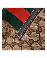 Pre-Owned Gucci Large New Ladies Web Hobo Gg Canvas