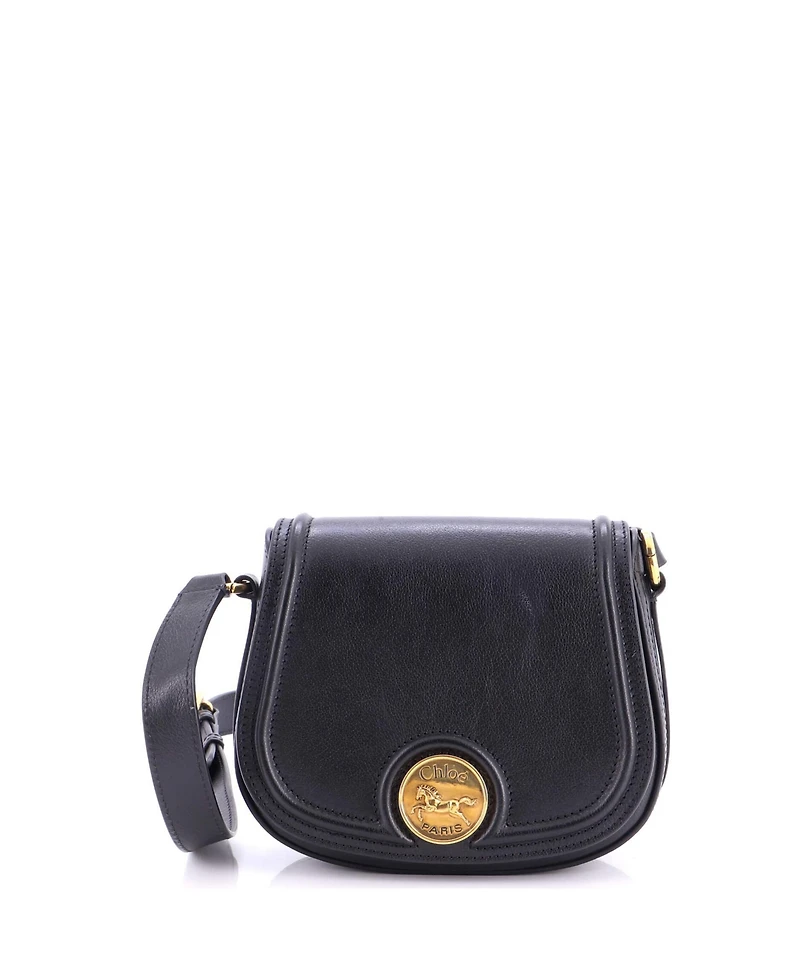 Pre-Owned Chloe Horse Medal Saddle Bag Leather