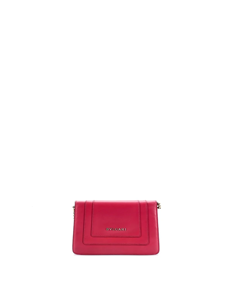 Pre-Owned Bvlgari Mini Serpenti Forever Chain Clutch Leather
